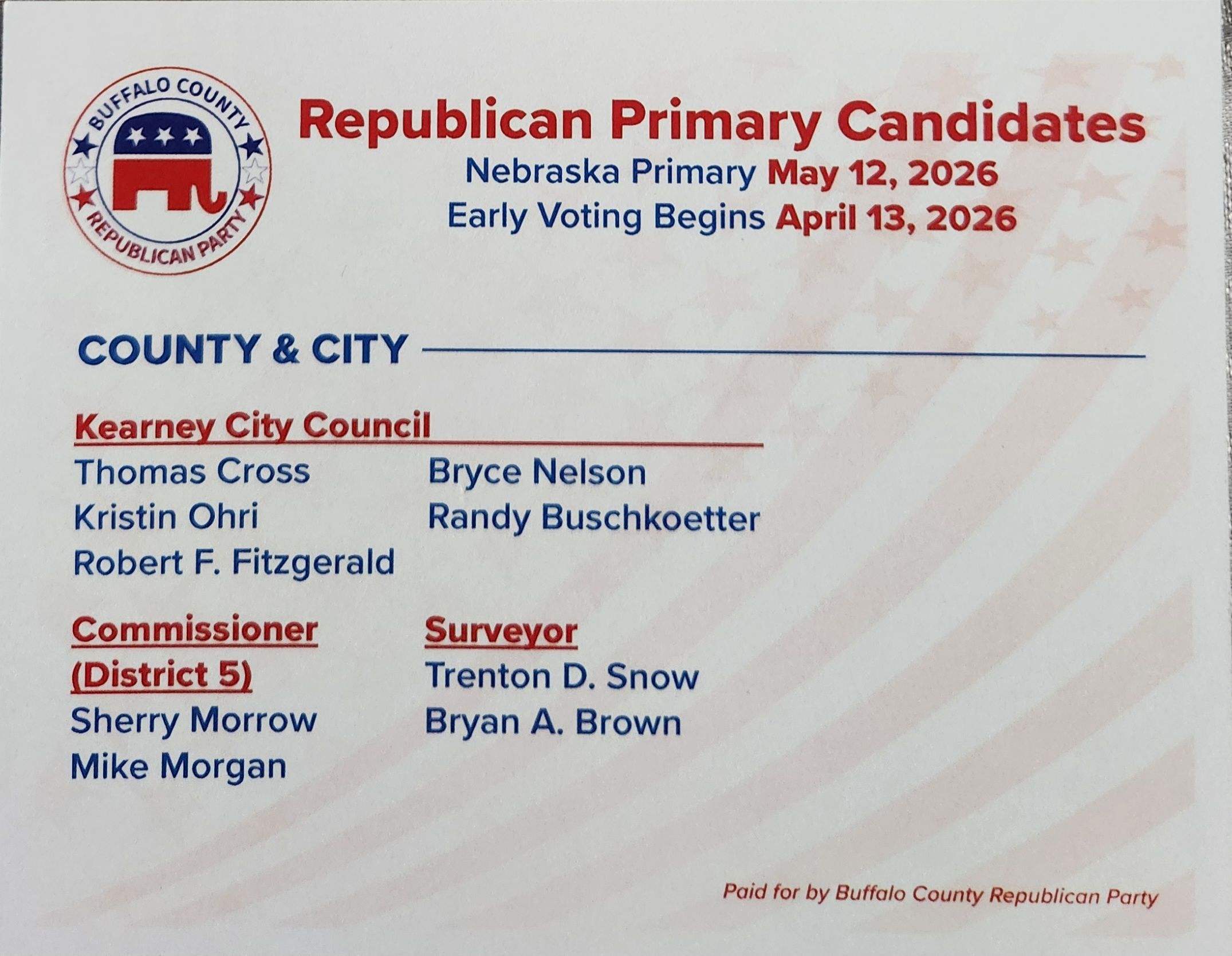 Republican Party Primary Candidates 2026