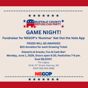 Buffalo County GOP - GAME NIGHT! June 1 6:30-9:00 pm